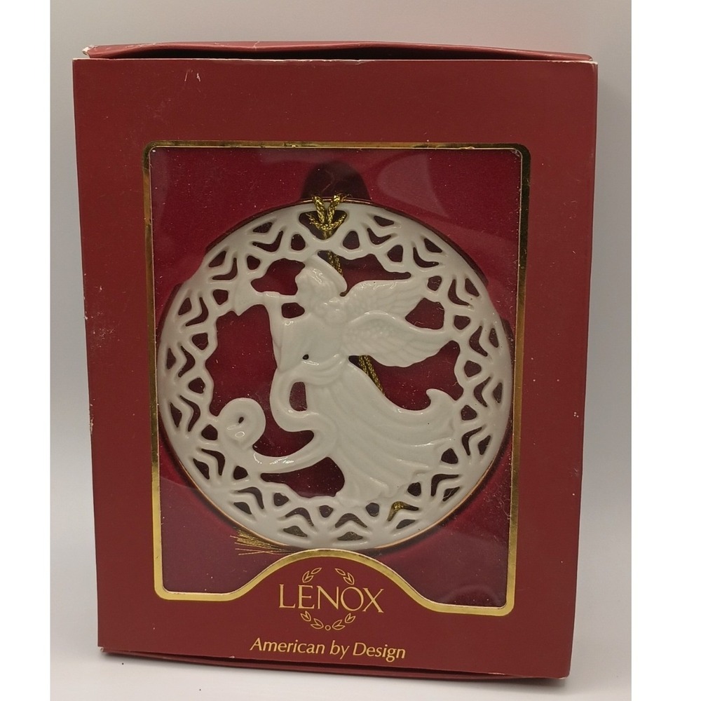 Lenox Pierced Angel Ornament Ivory Porcelain Christmas‎ Tree Holiday 821219 NEW